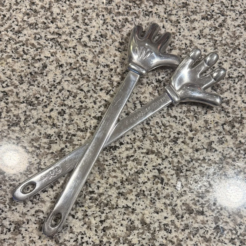 Disney Mickey Mouse Silver Hand-Shaped Salad Servers